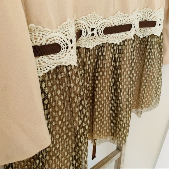 Altar’d State Pea Coat Ruffle Overlay, Crochet M - Picture 9 of 14